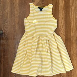 Polo Ralph Lauren Girls L (12-14) yellow and white striped dress